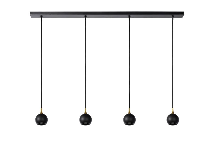 Lucide FAVORI - Pendant light - 4xGU10 - Black - off